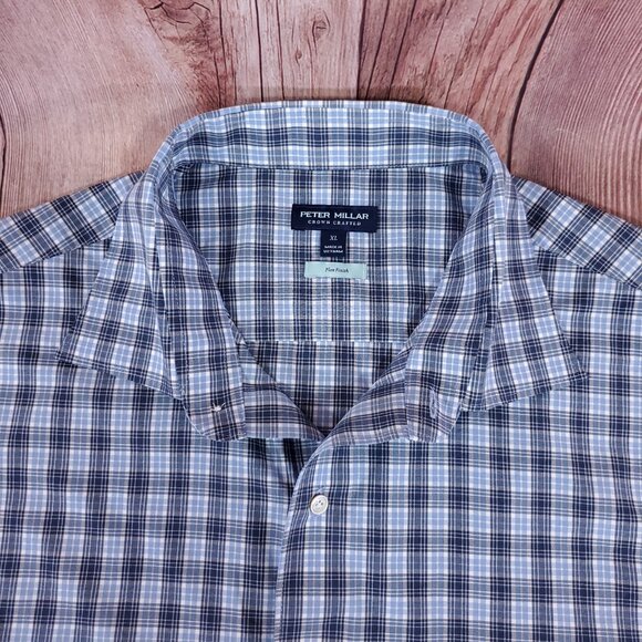 Peter Millar Crown Crafted Mens XL McAlister Performance Poplin Sport Shirt - Picture 4 of 14